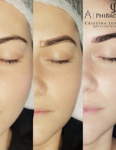 Microblading- sprâncene înainte și după