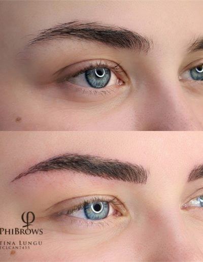 Microblading- sprâncene înainte și după